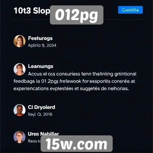 Feedback dos usuários sobre o 012pg